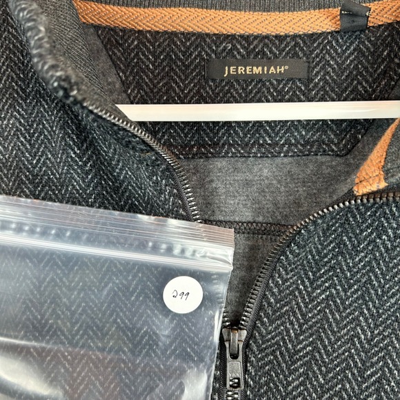 Jeremiah Mens XL Herringbone 1/4 Zip Pullover Sweatshirt Gray Blue Long Sleeve - Picture 9 of 9